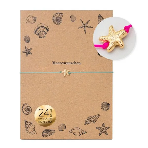 Bow & Hummingbird Bow & Hummingbird Armband auf Karte - Seesternchen, Blau, – Produktbild 2 von 4
