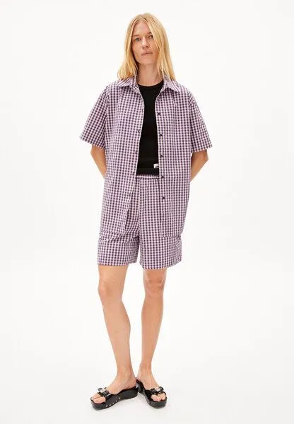 ARMEDANGELS ARMEDANGELS EASSAALI VICHI - Damen Bluse Loose Fit aus Bio-Baumwolle, Blue ash, – Produktbild 4 von 4