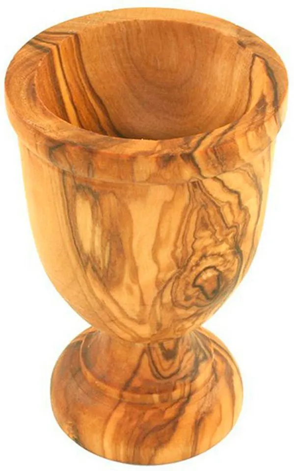 Olivenholz erleben Olivenholz erleben Eierbecher KLASSIK gedrechselt aus edlem Olivenholz, (Set, 6-tlg., 6x Eierbecher), Handarbeit, Angenehme Haptik, Lebensmittelecht & unbehandelt, Braun, – Produktbild 4 von 4