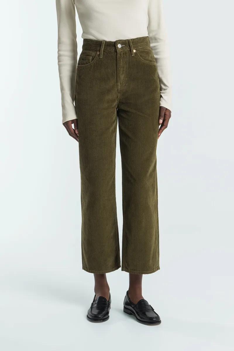 Kings Of Indigo Kings Of Indigo Damen vegan Cordhose Liora Burnt Olive, Olivgrün, – Produktbild 1 von 2