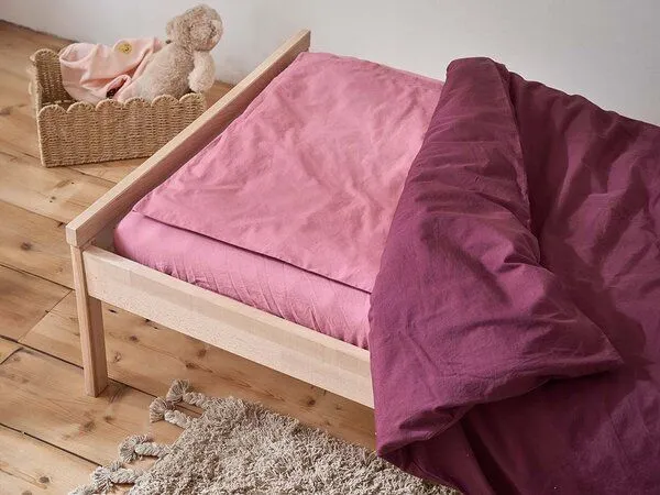 Yumeko Kinderbettwäsche "Yumeko" aus Perkal-Baumwolle, Plum paradise, – Produktbild 1 von 3