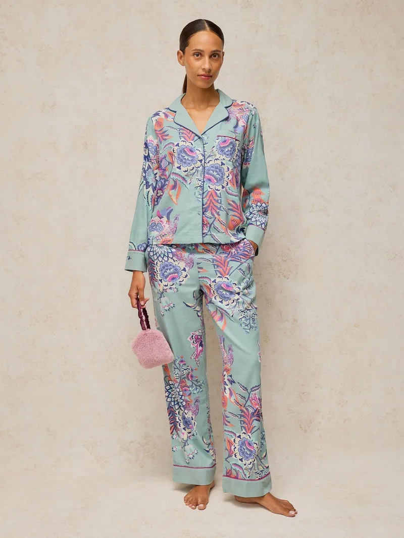 White Stuff White Stuff Pyjamaoberteil Nina, Blau print, – Produktbild 2 von 4
