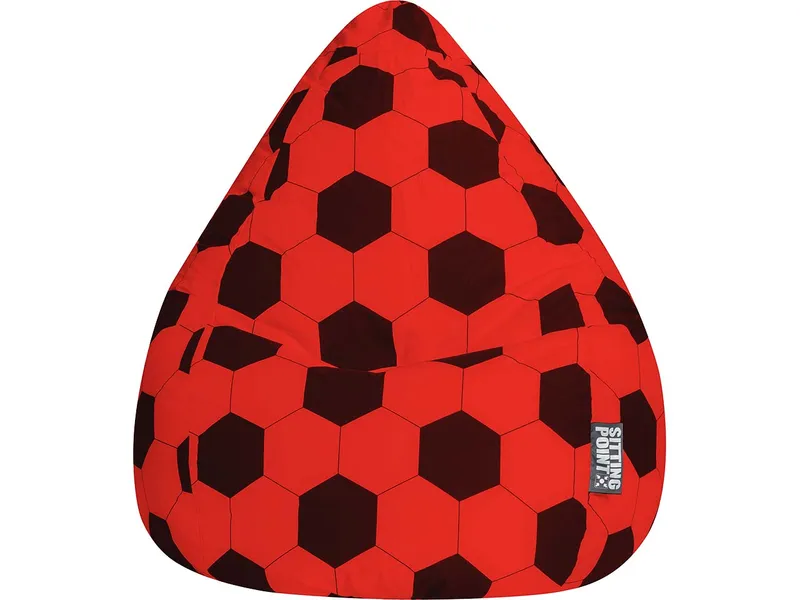 Sitzsack "Fankurve XL", 70 x 110 cm, schwarz-rot – Produktbild 1 von 1