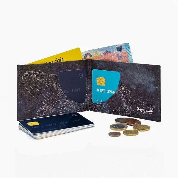 paprcuts paprcuts RFID Portemonnaie, Galactic whale (dunkelblau), – Produktbild 3 von 4