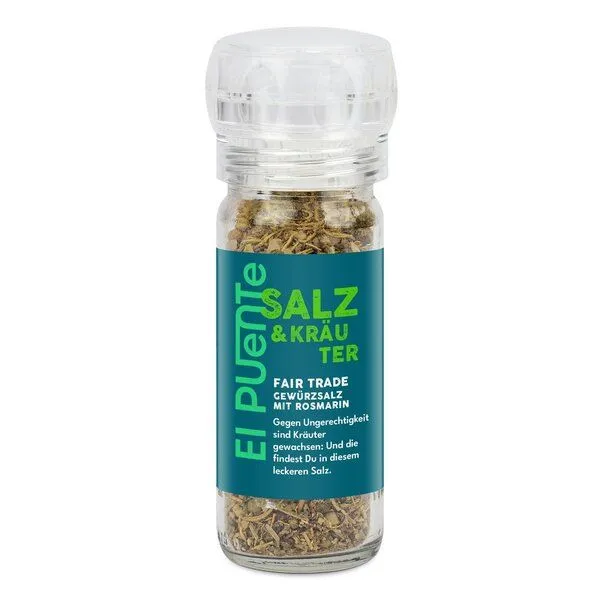 El Puente El Puente Salz & Kräuter Med. Kräutersalz in der Mühle | Fair Trade | Vegan | Glutenfrei, Mehrfarbig, – Produktbild 1 von 2