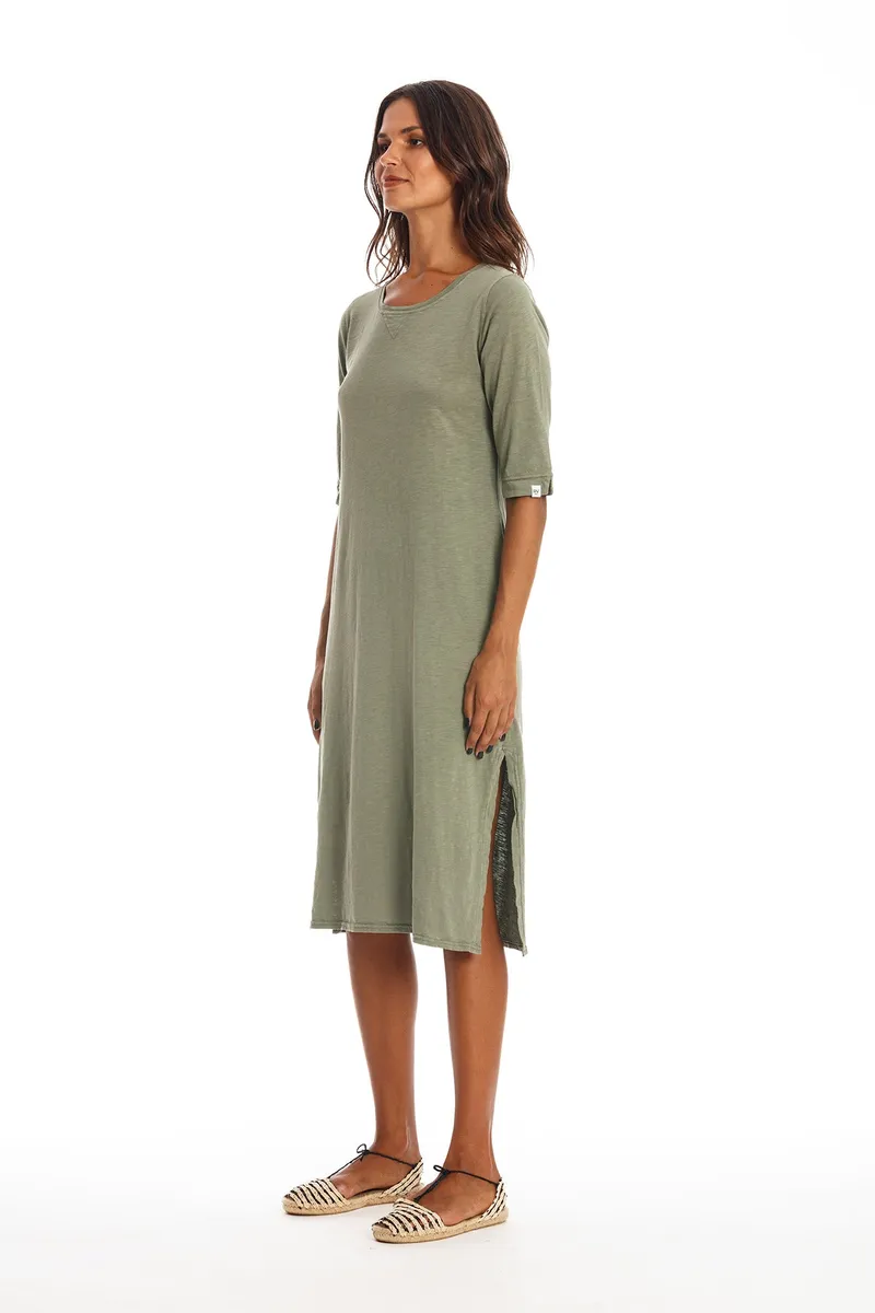 RAVENS VIEW IBIZA RAVENS VIEW IBIZA Damen vegan Kleid Mia Khaki Grün, Grün, – Produktbild 2 von 2