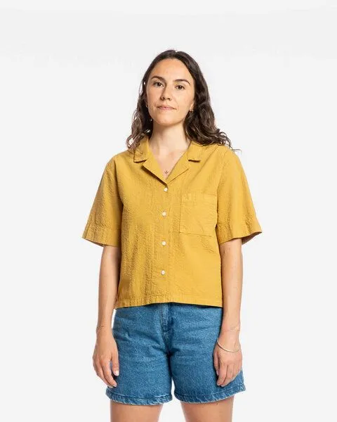 MATONA Matona Kurzärmelige Bluse | Seersucker Blouse | aus Bio-Baumwolle | GOTS-zertifiziert, Honey, – Produktbild 1 von 4