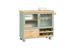 SoBuy Küchenwagen FKW114, Servierwagen Küchen Aufbewahrungseinheit auf Rollen, Küchenschrank mit Arbeitsplatte Kücheninsel Rollwagen Sideboard – Produktbild 1 von 1