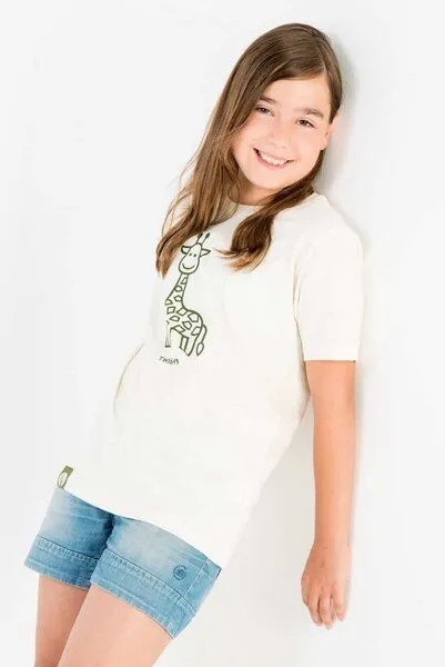 Maishameanslife Maishameanslife Twiga - Kleine Giraffe - Bio T-shirt für Kinder - Naturweiß - Unisex – Produktbild 2 von 4