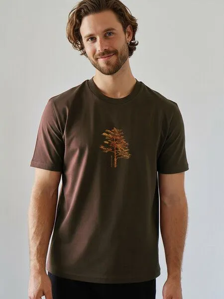Kultgut Kultgut Echte Holzoptik- Weiches Shirt - 100% Biobaumwolle / Wertschätzung Tree, Braun, – Produktbild 2 von 3