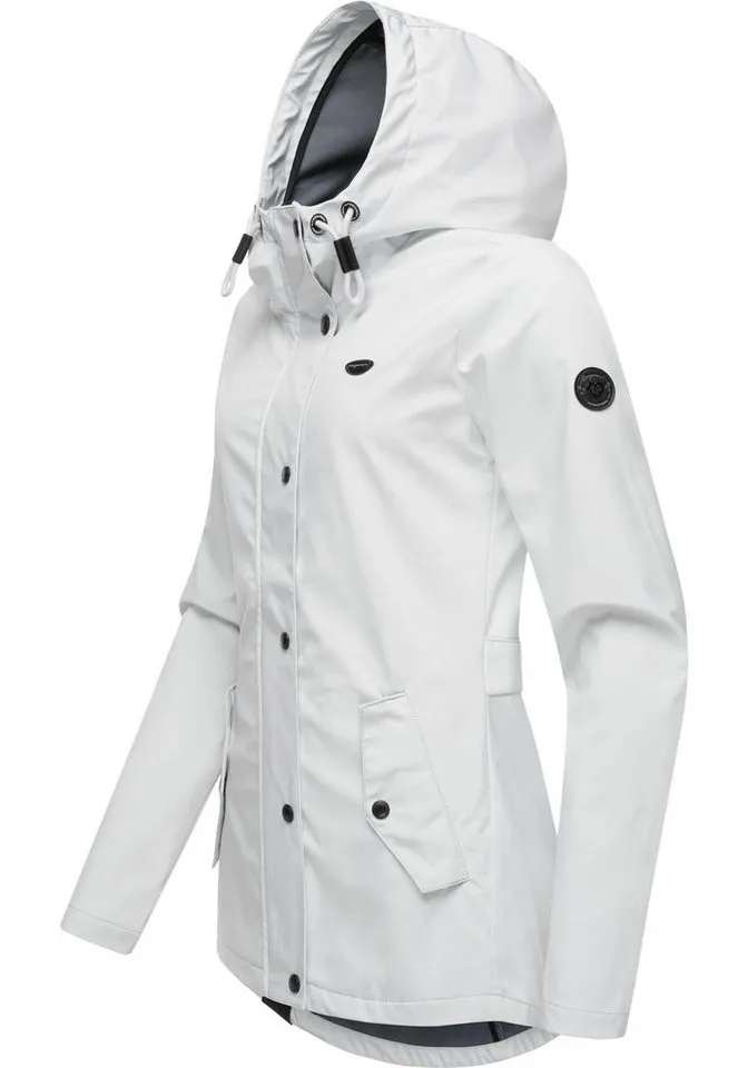 ragwear ragwear Softshelljacke Margge Shell wasserdichte Damen Übergangsjacke mit großer Kapuze, Weiß, – Produktbild 3 von 5