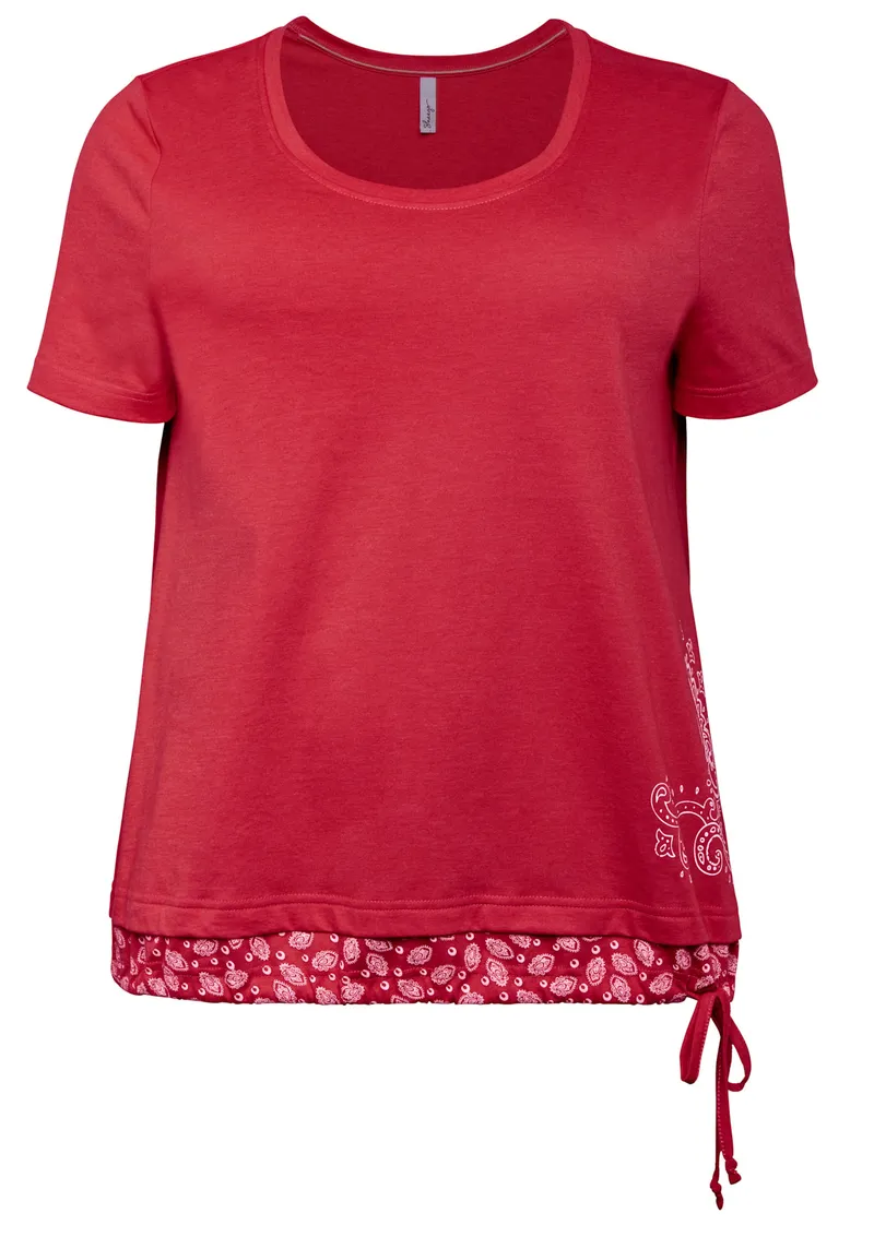 sheego Kurzarmshirt, Mohnrot, – Produktbild 1 von 2
