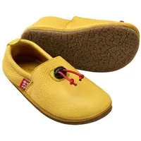 Pololo Pololo Barfußschuh/ Hausschuh "Cordel" outdoor, aus pflanzlich gegerbtem Leder mit Gummisohle, für drinnen und draussen, Größen 20-34, Gelb, – Produktbild 1 von 1