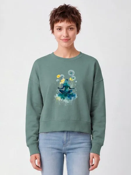 watapparel watapparel Sweatshirt Frauen Yoga & Meditation, Green bay, – Produktbild 2 von 2