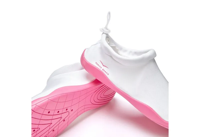 VENICE BEACH VENICE BEACH Badelatsche, Badeschuhe, Badeschlappe, Wasserschuh, leichter Slipper Aquaschuh schnelltrocknend mit ultraleichter Sohle VEGAN, Weiß, – Produktbild 5 von 5