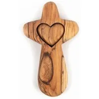 El Puente El Puente Kreuz mit Herz | Fair Trade & Handmade aus Palästina – Produktbild 1 von 1