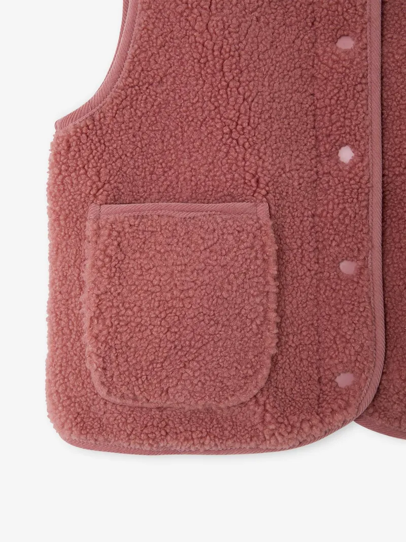 Vertbaudet Mädchen Weste aus Teddyfleece blush, Blush, – Produktbild 4 von 4