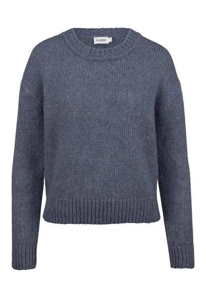 hessnatur hessnatur Strick Pullover Relaxed aus Alpaka mit Bio-Baumwolle, Graphitblau, – Produktbild 3 von 4