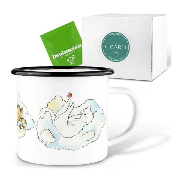 LIGARTI Emaille Tasse – Hettie & Friends – LIGARTI Tiermanufaktur – Produktbild 3 von 4