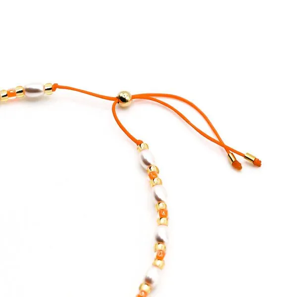 juni juni Perlenarmbänder Set Apricot - mit veganen Reiskornperlen und verstellbarer Länger – Produktbild 3 von 3