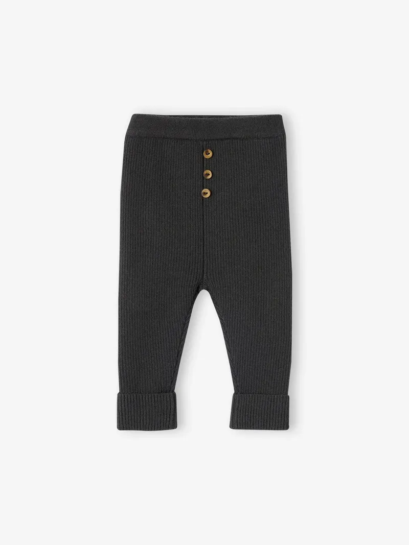 Vertbaudet Mitwachsende Baby Strickleggings, Grau, – Produktbild 1 von 2