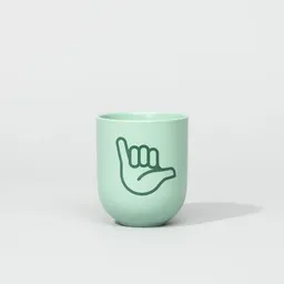 Fyngers Fyngers Handgemachter Becher aus Porzellan - Modell HANG LOOSE - Füllmenge 330ml - Mattlasur – Produktbild 1 von 1