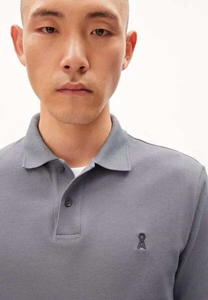 ARMEDANGELS ARMEDANGELS FIBRAAS - Herren Polo T-Shirt Regular Fit aus Bio-Baumwolle, Cool antra, – Produktbild 3 von 4