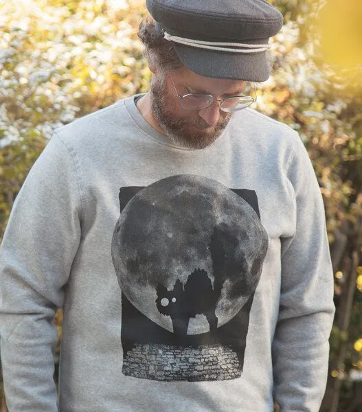 päfjes päfjes Katze Minka Fauch - Fair Wear Unisex Sweater - Heather Grey, Grau, – Produktbild 4 von 4
