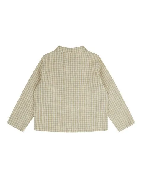 MATONA Matona Locker geschnittenes Leinenhemd für Kinder / Linen Workshirt, Dijon check, – Produktbild 4 von 4