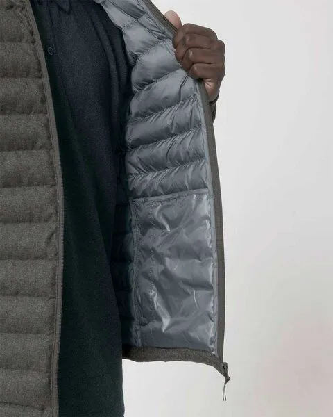 YTWOO YTWOO Herren Steppjacke im Woll-Look | komplett aus recycelten Materialen gefertigt, Metallgrau, – Produktbild 4 von 4