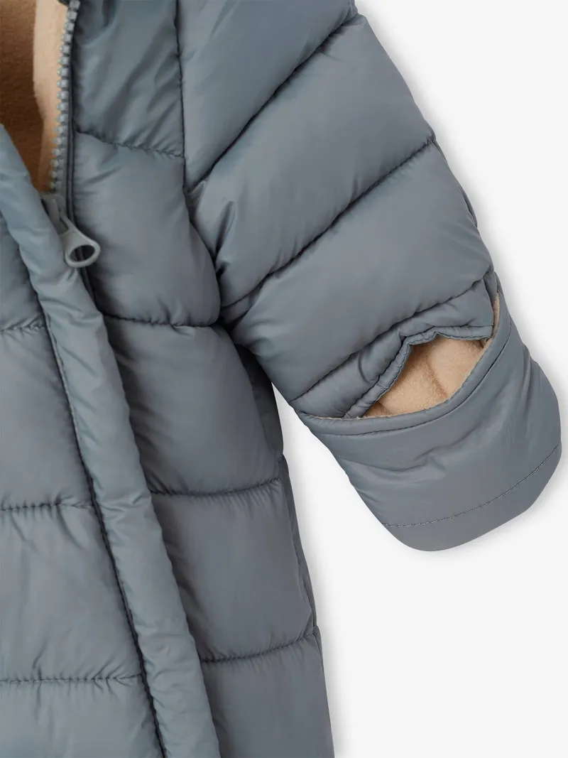 Vertbaudet Vertbaudet Baby Winter-Overall mit Bär-Applikation, Salbeigrün, – Produktbild 4 von 4