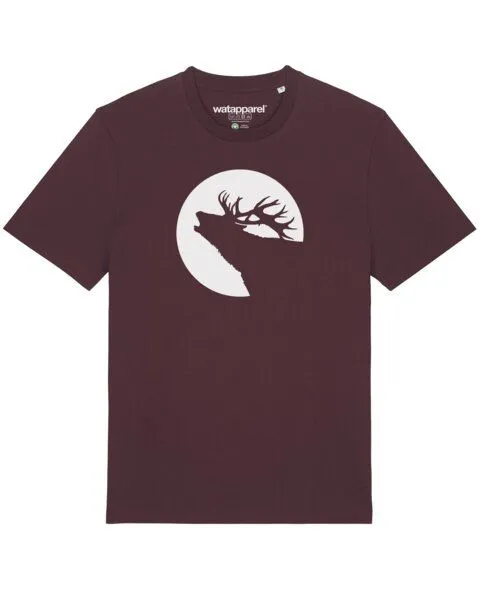 watapparel watapparel T-Shirt Röhrender Hirsch, Red brown, – Produktbild 1 von 4