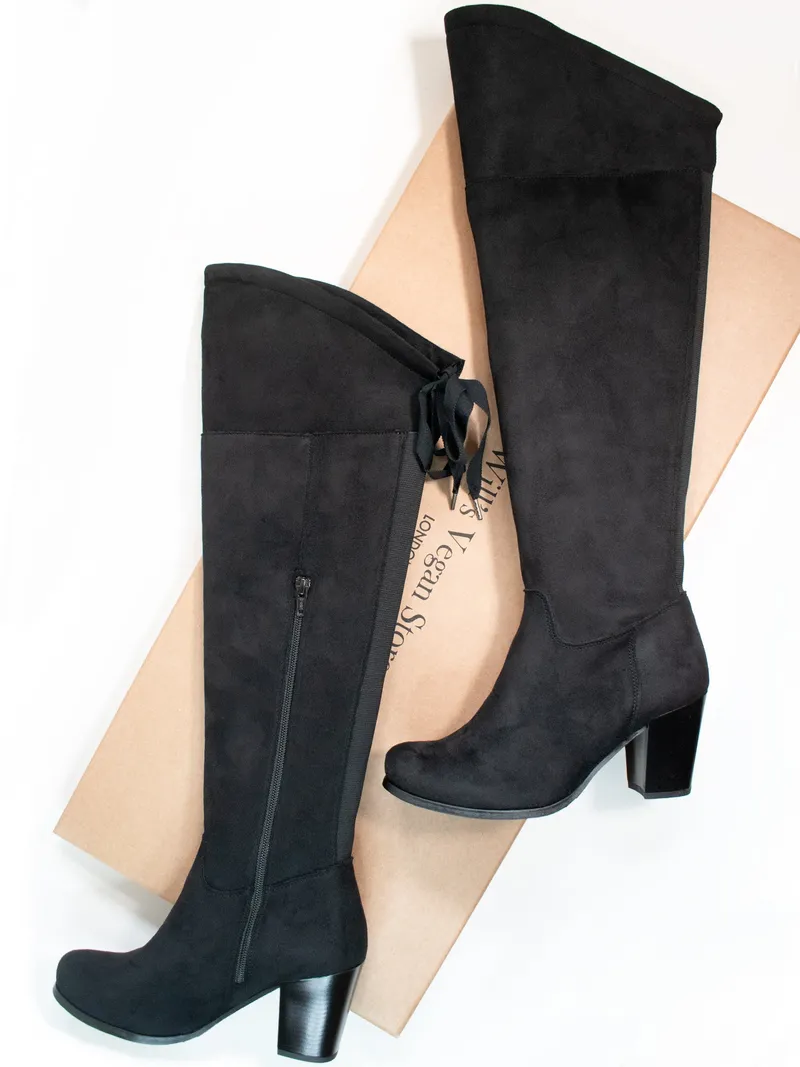 Will's Vegan Store Will's Vegan Store Damen vegan Stiefel Over The Knee Schwarz, Schwarz, – Produktbild 2 von 2