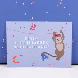 Bow & Hummingbird Bow & Hummingbird Postkarte Affenstarker Schulanfang – Produktbild 1 von 1