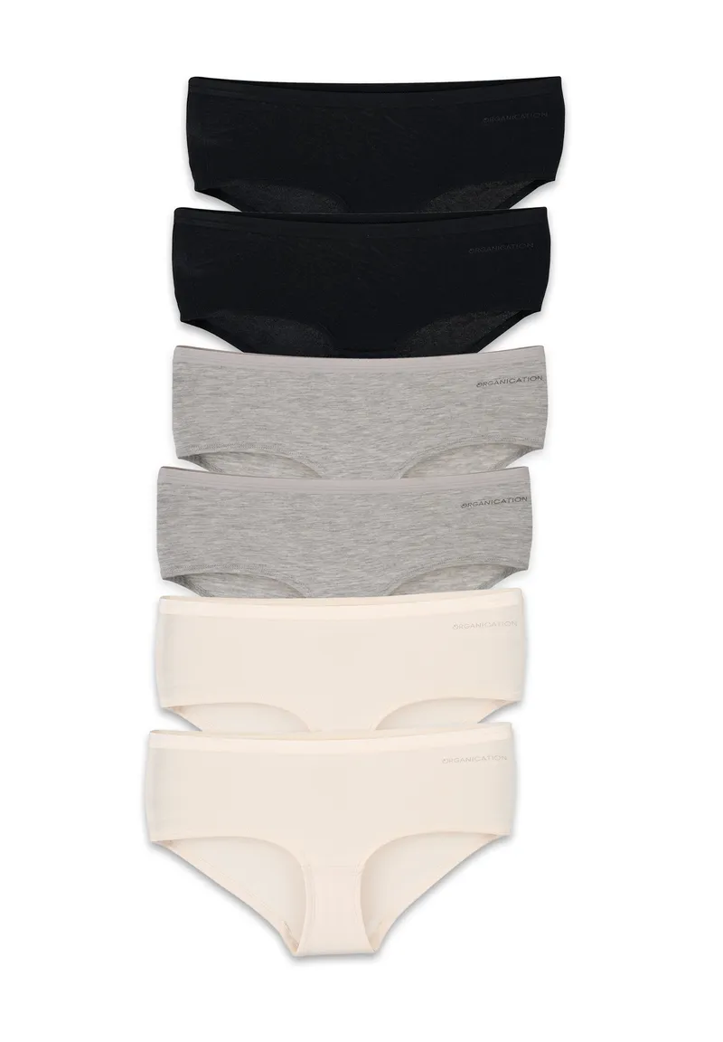 ORGANICATION ORGANICATION Damen vegan Karinna | Hipster Aus Bio-Baumwolle Und Tencel™ Modal-Mix Im 6er-Pack, Schwarz, – Produktbild 1 von 1