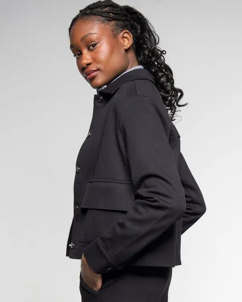 Alma & Lovis Alma & Lovis Edle Jacke in Gabardine-Struktur aus Organic Cotton | Gabardine Jacke, Raven (schwarz), – Produktbild 4 von 4