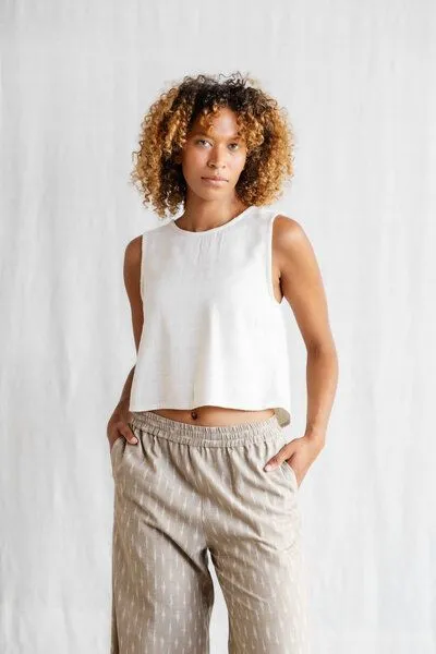 Jyoti - Fair Works Jyoti - Fair Works Peace-Silk Top Kiran, Cremeweiß, – Produktbild 3 von 4