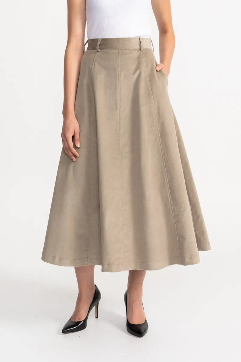 De IONESCU De IONESCU Damen vegan Rock Dorna Corduroy, Beige, – Produktbild 2 von 2