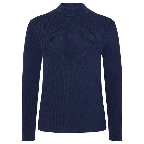 KnowledgeCotton Apparel KnowledgeCotton Apparel Ripp-Strickpullover Merino, Total eclipse, – Produktbild 1 von 3