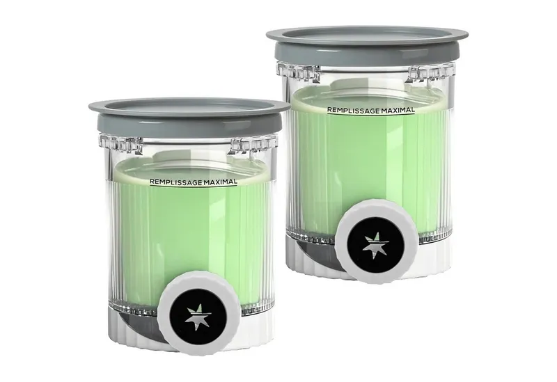 SURFOU Eisbereiteraufsatz 2er-Set Creami Zubehör, 480 ml, für NC700/NC701 Serie, BPA-frei, Spülmaschinenfest, mit grauen Deckeln, Eiscreme-Aufbewahrung, Weiß, – Produktbild 1 von 5