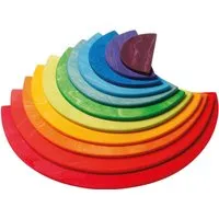 Grimms Grimms Großer Regenbogen Halbkreise aus Lindenholz, 11-teilig, bunt lasiert Maße 37 x 18,5 x 9 cm – Produktbild 1 von 1