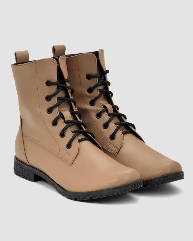 BOHEMA BOHEMA Damen vegan Stiefel Workers Nr. 2 Carmel Beige, Beige, – Produktbild 2 von 2