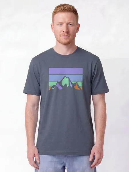 watapparel watapparel T-Shirt Unisex Retro Landscape, Blue grey, – Produktbild 2 von 2