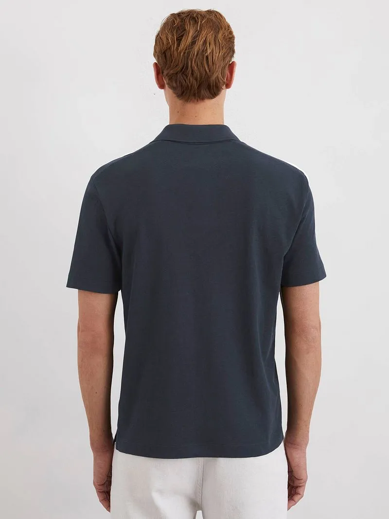 Marc O'Polo Marc O'Polo Poloshirt Riva Linen Blend Navy - Größe XXL, Dunkelblau, – Produktbild 4 von 5