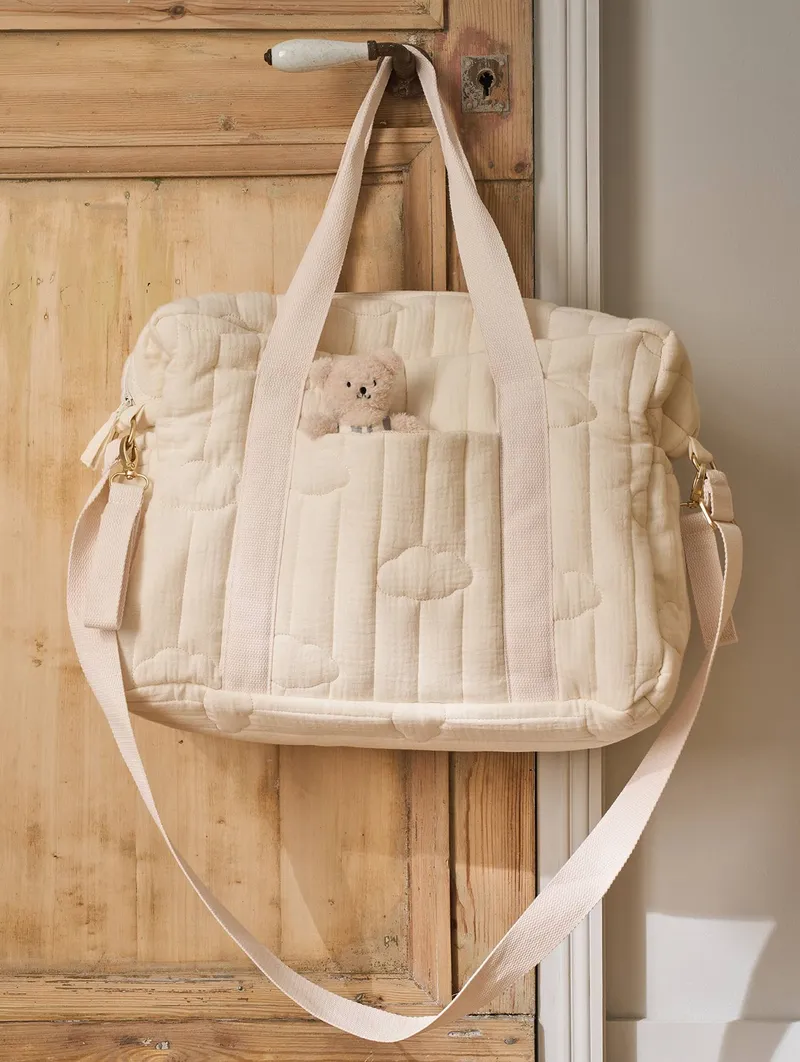 Vertbaudet Wickeltasche COLINA aus Musselin, Weiß wolke, – Produktbild 2 von 4