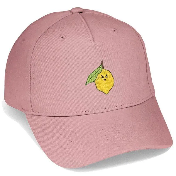 LIGARTI Bestickte Cap – Zitrone – LIGARTI Tiermanufaktur, Altrosa, – Produktbild 1 von 4