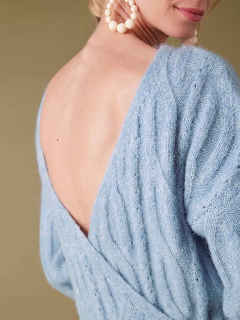 Envie De Fraise Wende-Pullover mit Alpaka für Schwangerschaft und Stillzeit ENVIE DE FRAISE eis, Eisblau, – Produktbild 4 von 4
