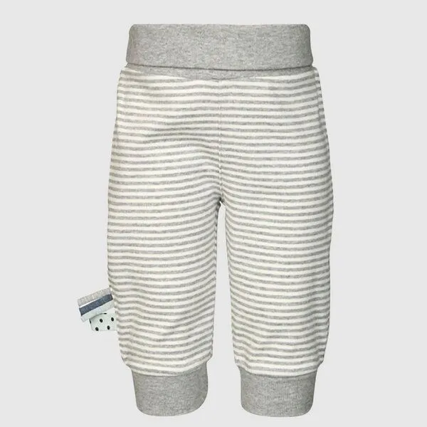 OrganicEra Baby-Hose mit Gummiband, gestreift 'OrganicEra' aus Bio-Baumwolle, Grau, – Produktbild 1 von 4