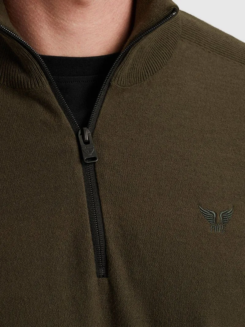PME Legend PME Legend Half Zip Sweater Beluga Grün - Größe XL, Dunkelgrün, – Produktbild 3 von 5