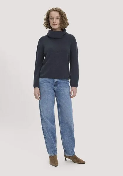 hessnatur hessnatur Strickpullover Relaxed aus reiner Bio-Baumwolle, Marine, – Produktbild 2 von 4